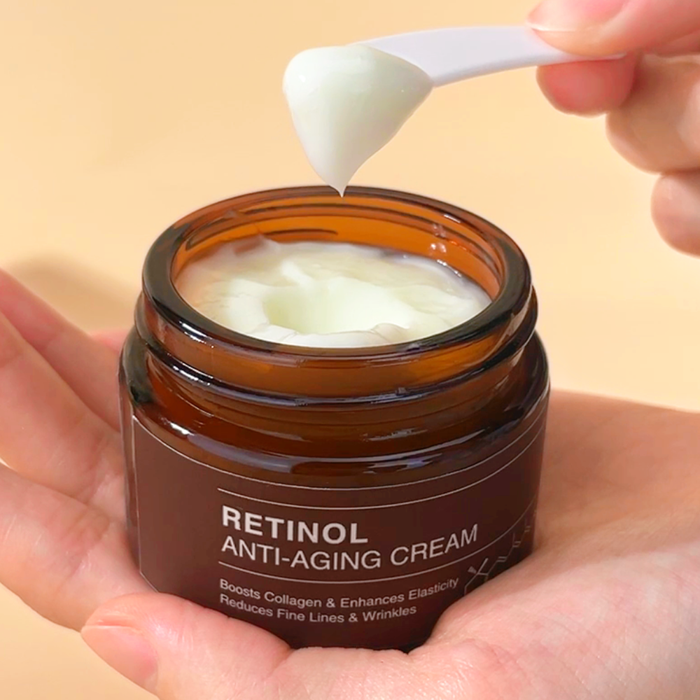 Retinol Facial Cream 0.3% – Hydrating Smoothing Moisturizer with Hyaluronic Acid & Vitamin C, 50g
