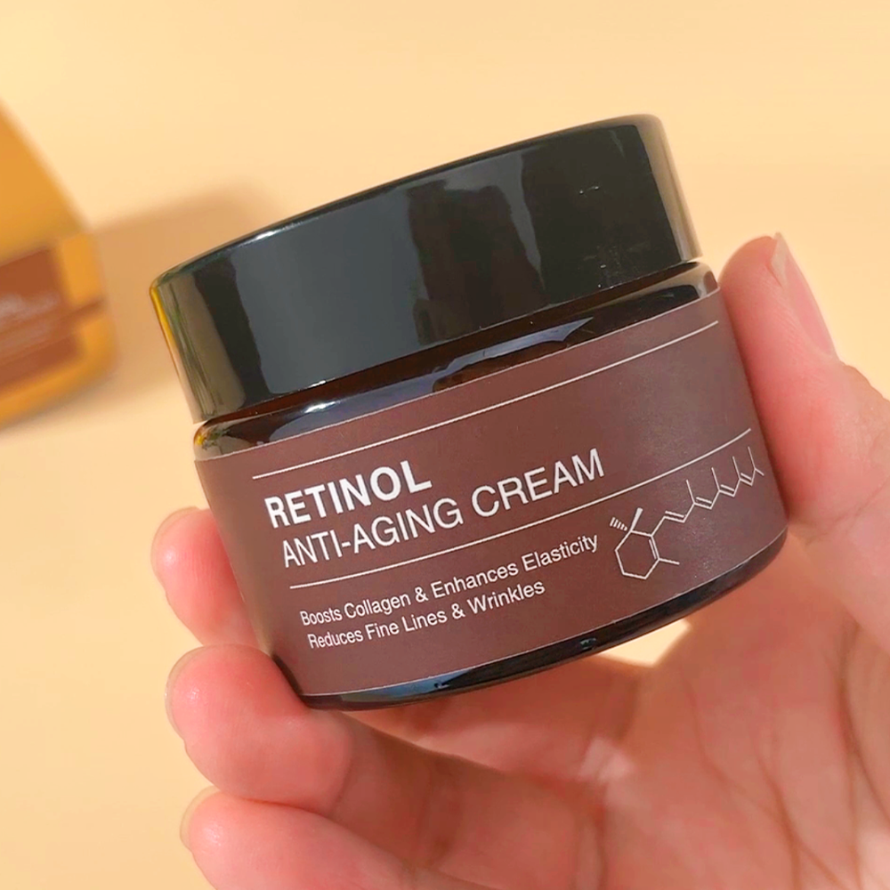 Retinol Facial Cream 0.3% – Hydrating Smoothing Moisturizer with Hyaluronic Acid & Vitamin C, 50g
