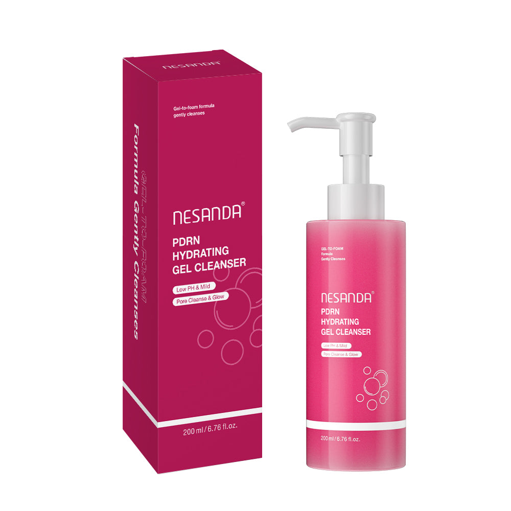 PDRN Hydrating Gel Cleanser – Gentle Foaming Face Wash with Ceramides, Hyaluronic Acid & LHA