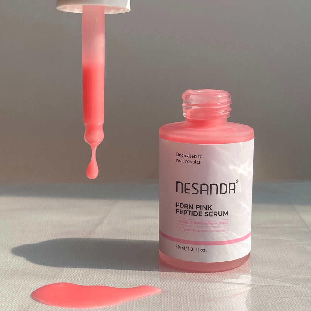 PDRN Pink Peptide Serum – Hydrating Glow Serum with Peptides & Niacinamide for Smooth, Radiant-Looking Skin