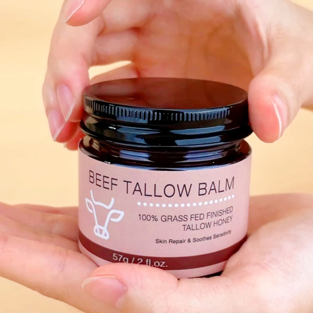 Beef Tallow Balm – Moisturizing Face & Body Balm with Grass-Fed Beef Tallow, Shea Butter & Beeswax, 54g