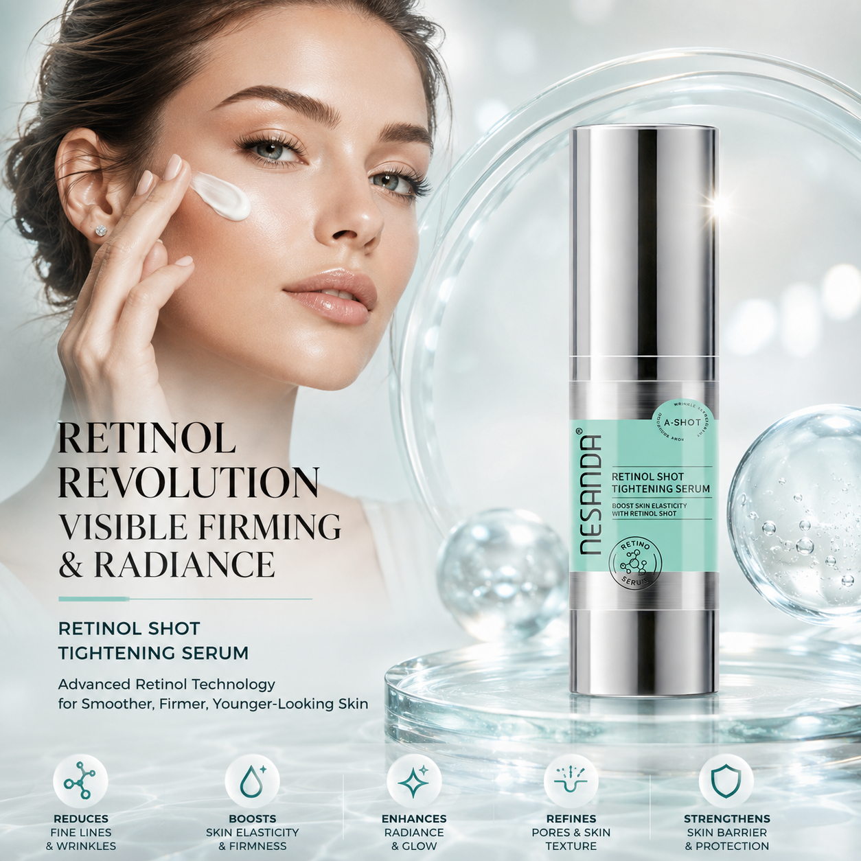 0.1% Retinol Serum – Smoothing & Firming Facial Serum for Refined-Looking Skin