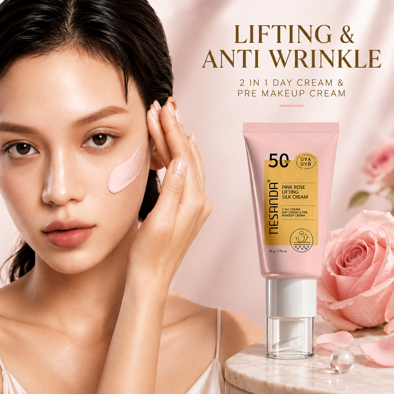Pink Rose Silk Moisturizer – Hydrating Daily Face Cream for Soft, Smooth & Radiant-Looking Skin