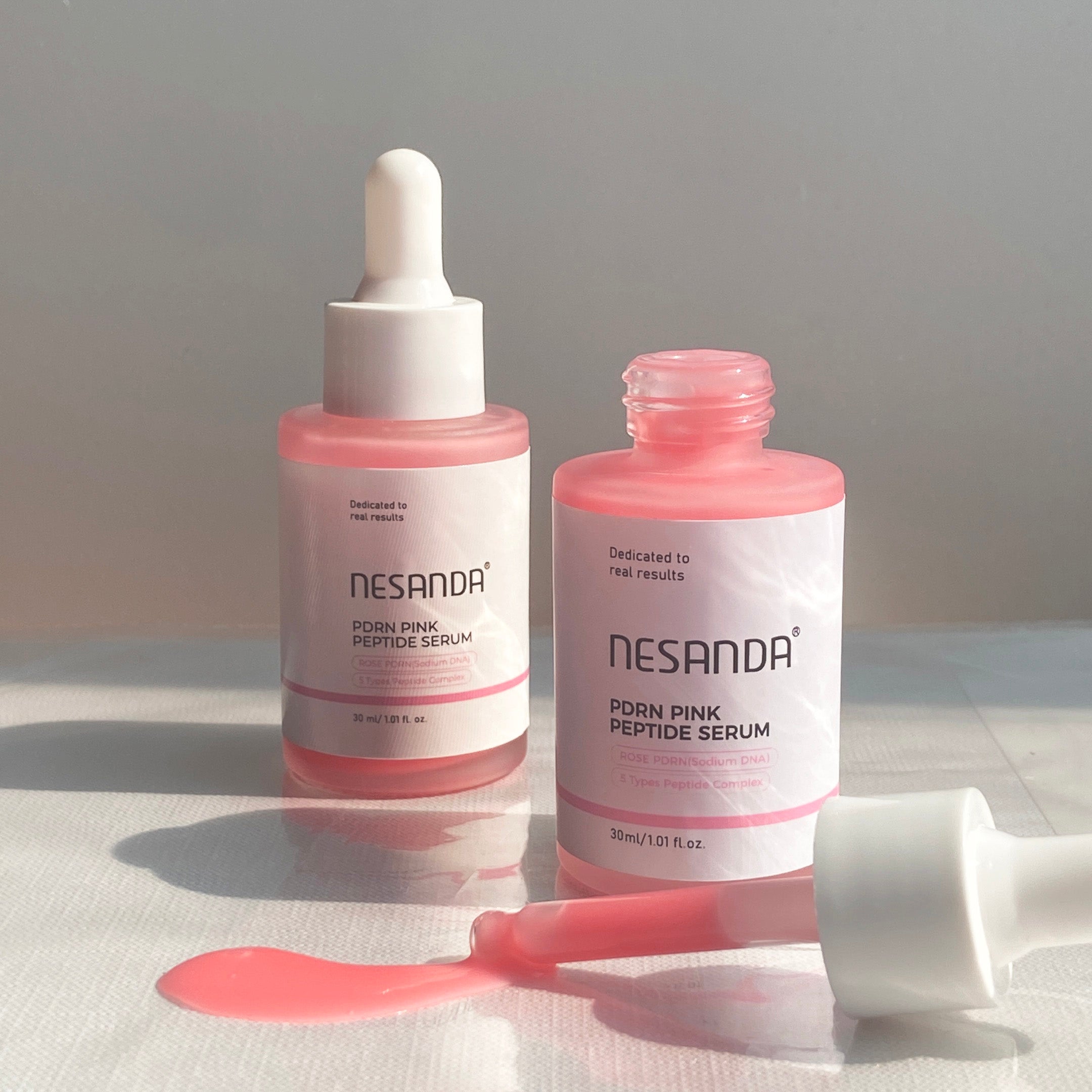 PDRN Pink Peptide Serum – Hydrating Glow Serum with Peptides & Niacinamide for Smooth, Radiant-Looking Skin