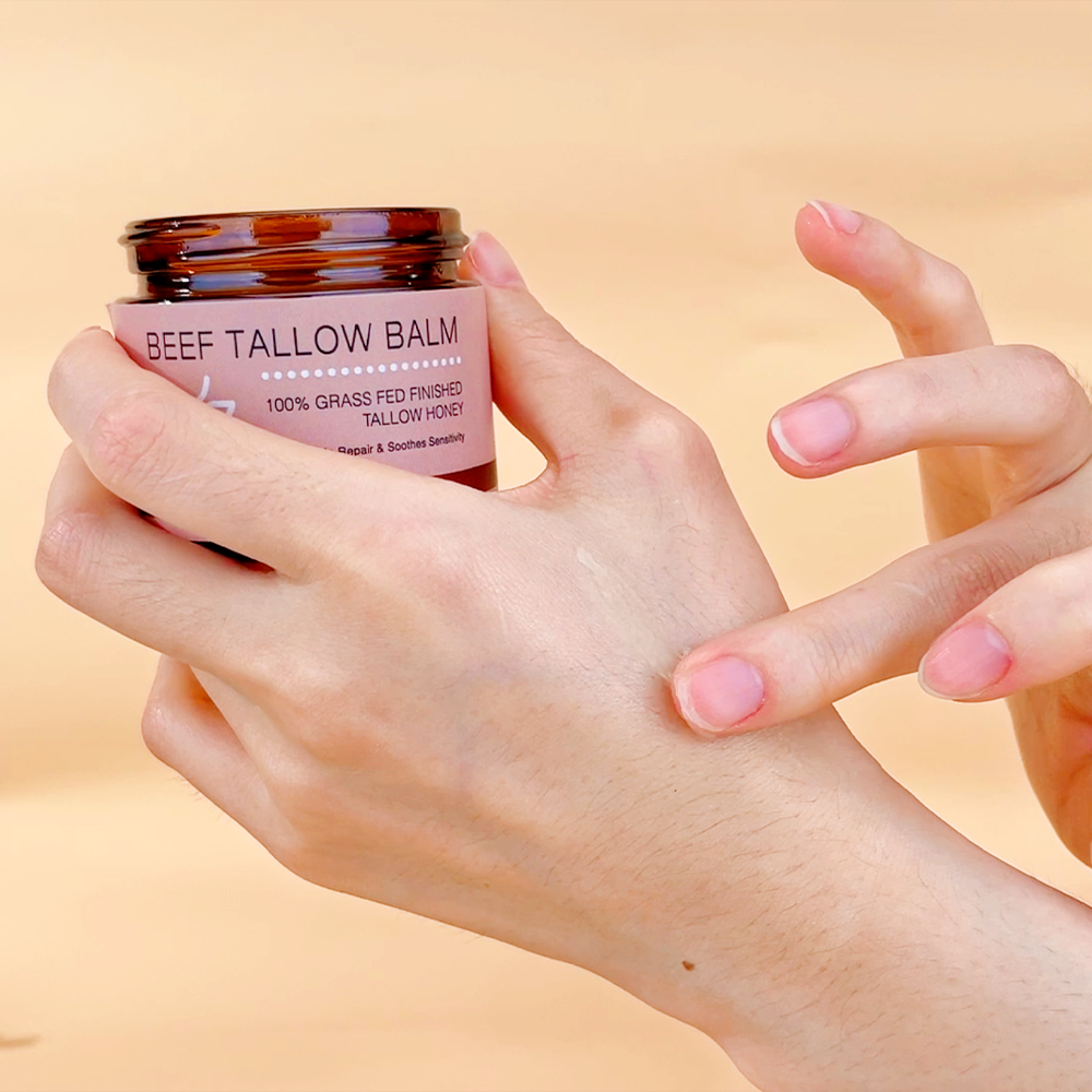 Beef Tallow Balm – Moisturizing Face & Body Balm with Grass-Fed Beef Tallow, Shea Butter & Beeswax, 54g