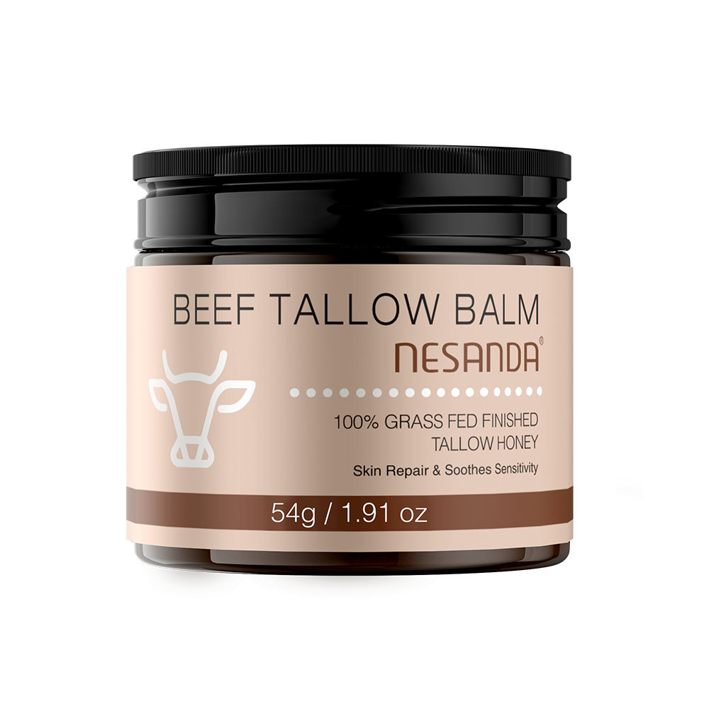 Beef Tallow Balm – Moisturizing Face & Body Balm with Grass-Fed Beef Tallow, Shea Butter & Beeswax, 54g