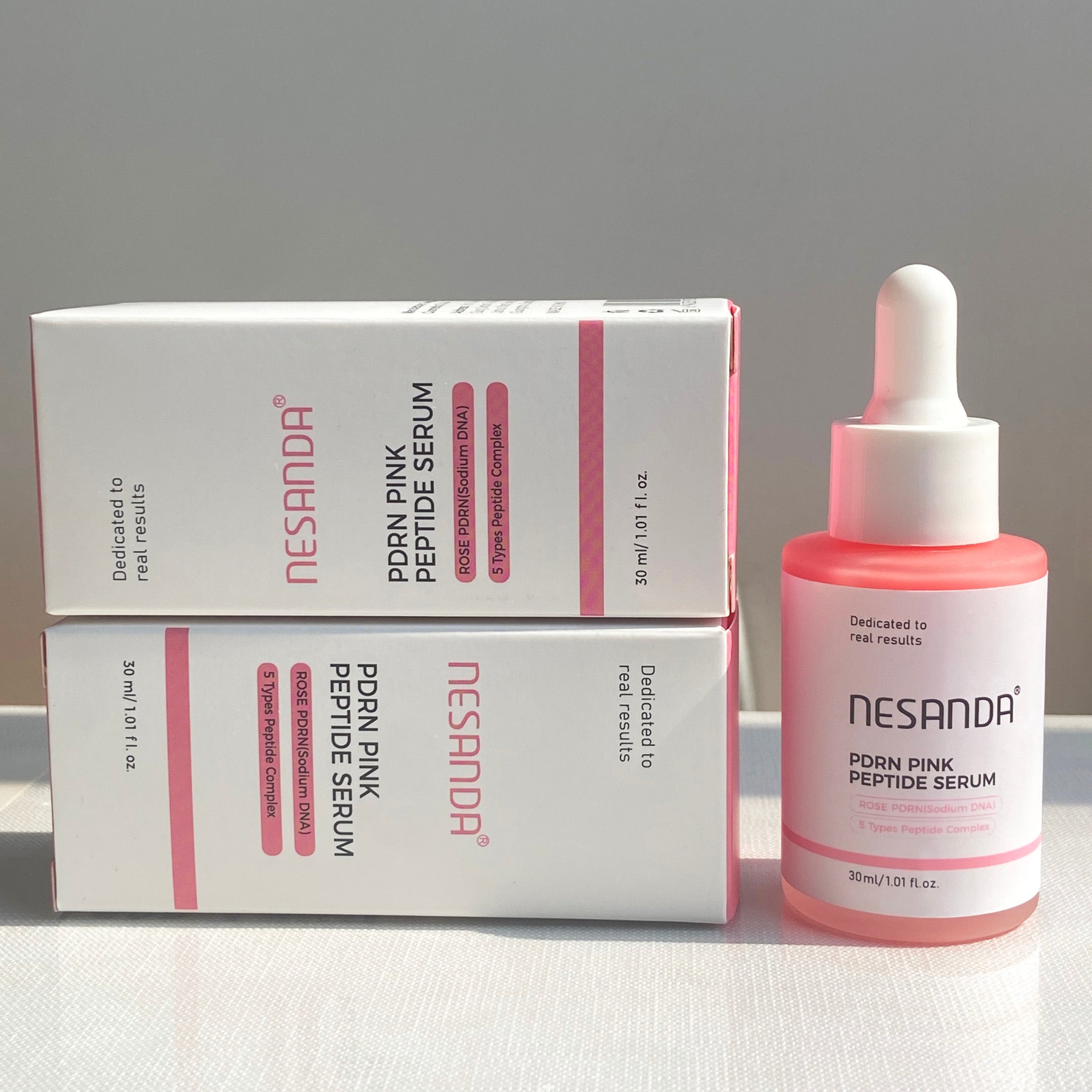 PDRN Pink Peptide Serum – Hydrating Glow Serum with Peptides & Niacinamide for Smooth, Radiant-Looking Skin