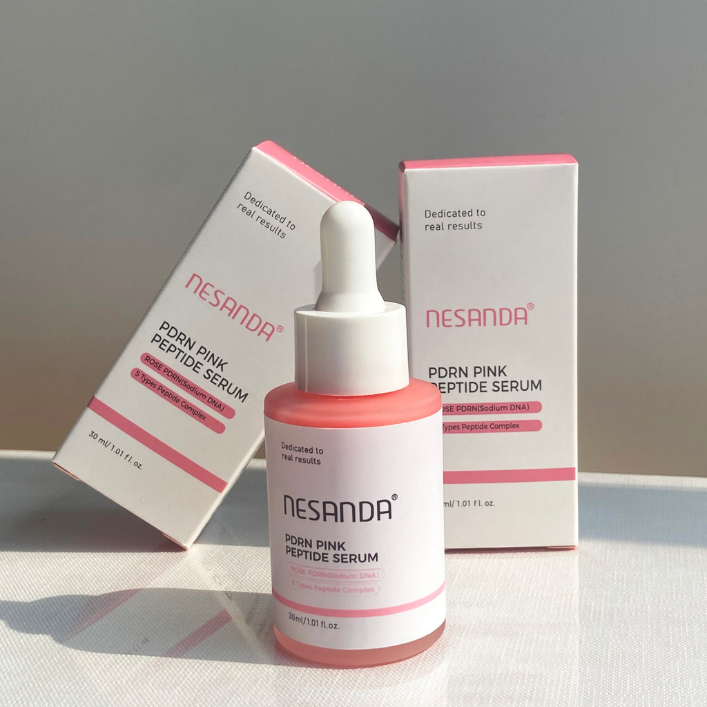PDRN Pink Peptide Serum – Hydrating Glow Serum with Peptides & Niacinamide for Smooth, Radiant-Looking Skin