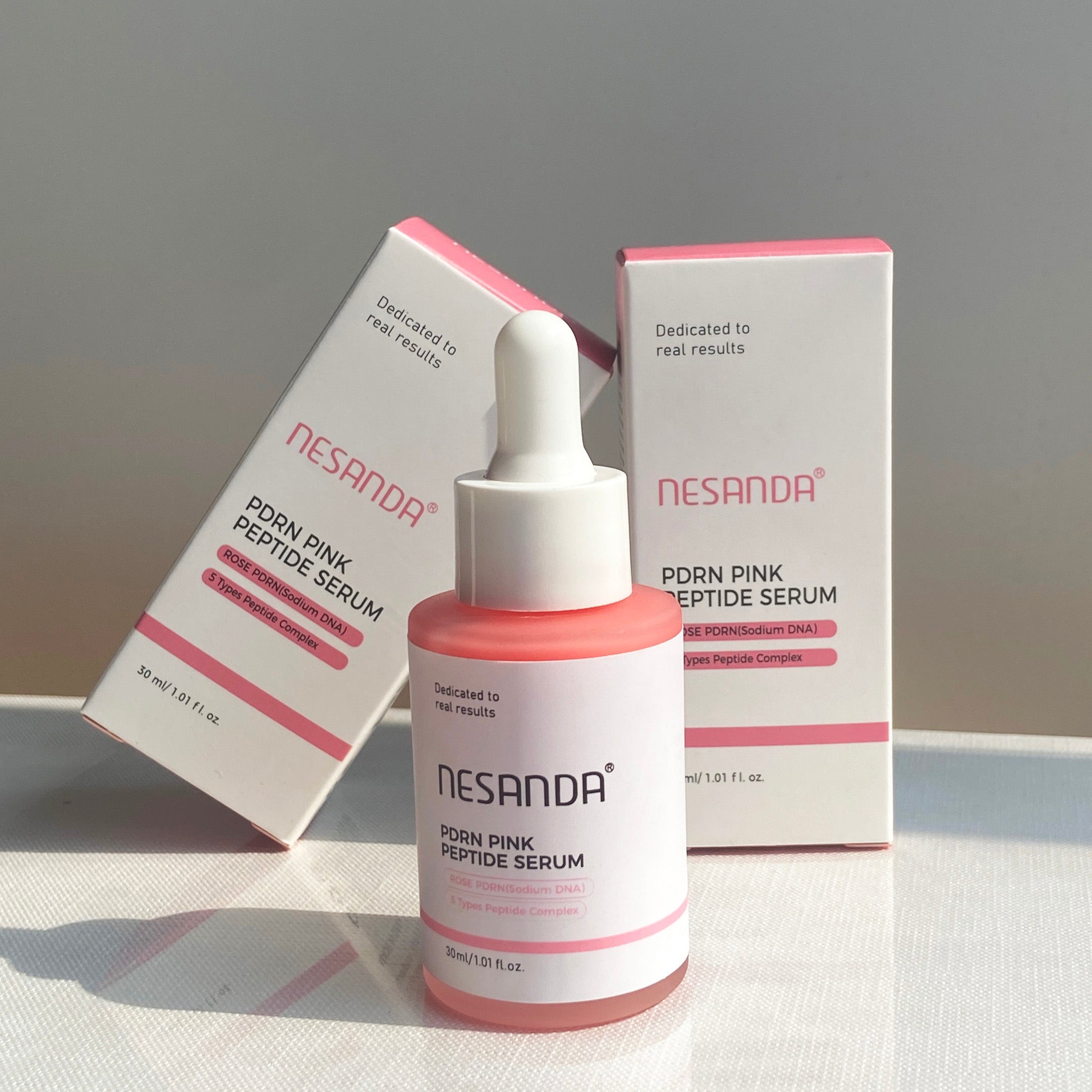 PDRN Pink Peptide Serum – Hydrating Glow Serum with Peptides & Niacinamide for Smooth, Radiant-Looking Skin