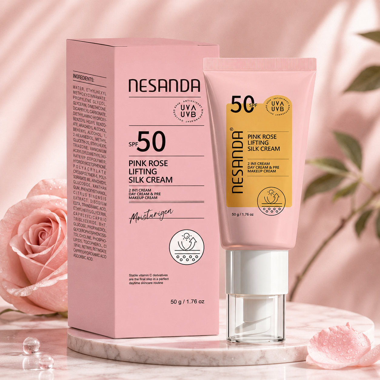 Pink Rose Silk Moisturizer – Hydrating Daily Face Cream for Soft, Smooth & Radiant-Looking Skin