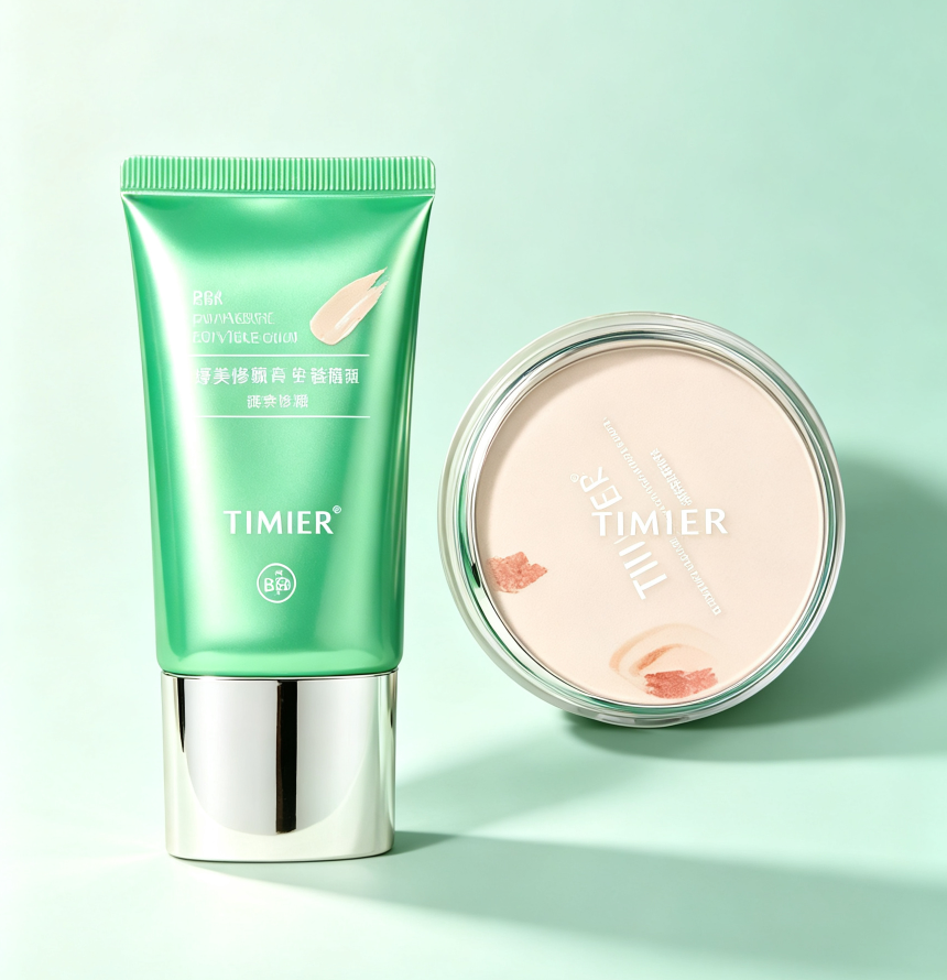 Flawless Glow BB Cream & Loose Powder Makeup Set – Lightweight Natural Coverage Foundation Duo