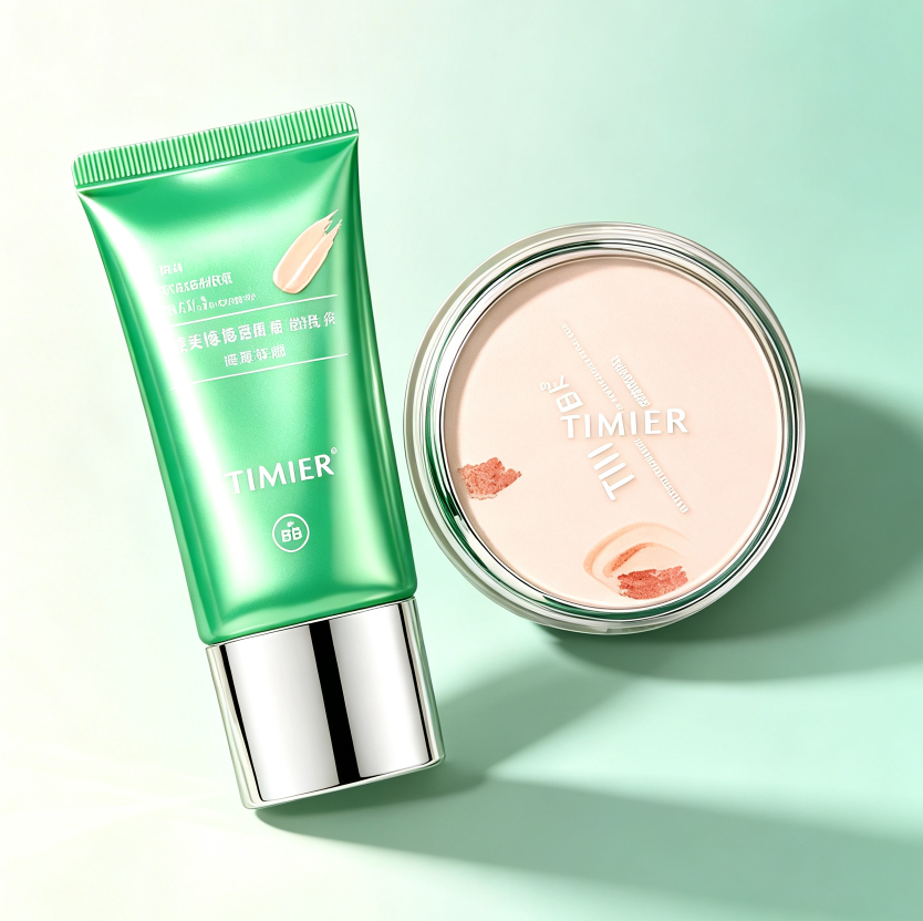 Flawless Glow BB Cream & Loose Powder Makeup Set – Lightweight Natural Coverage Foundation Duo