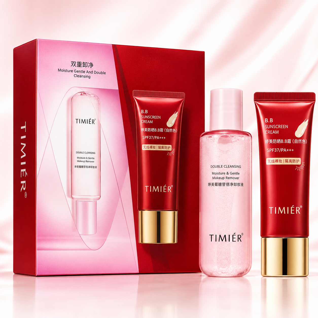 Double Cleansing Skincare Set – Makeup Remover & SPF 37 BB Sunscreen Cream