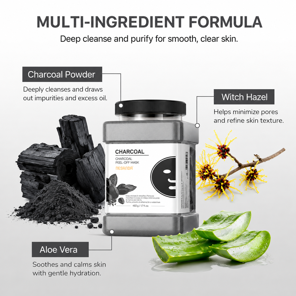 Charcoal Peel-Off Face Mask with Charcoal Powder – Facial Cleansing Mask