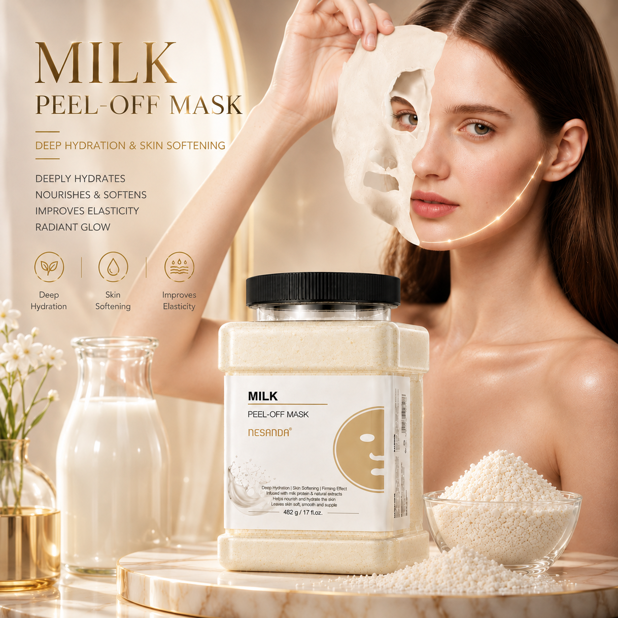 Milk Peel-Off Face Mask – Hydrating & Softening Facial Mask